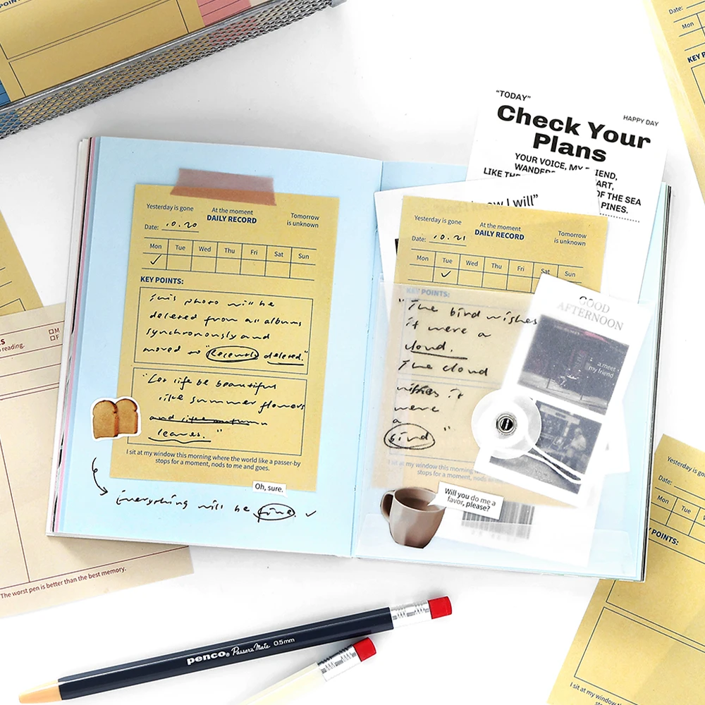 4 عبوات/مجموعة من سلسلة الأرشيف المجزأة، لوحة مذكرة ورقية للرسائل الورقية #4