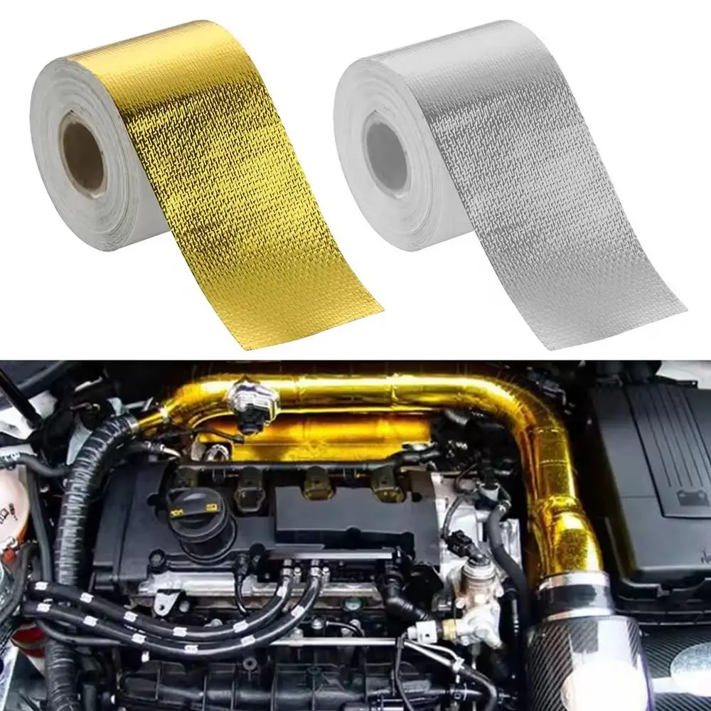 Gold/Sliver Reflective Self Adhesive Tape 50mmx10M/50mmx5M High Temperature Heat Bandage Tape Waterproof Universal