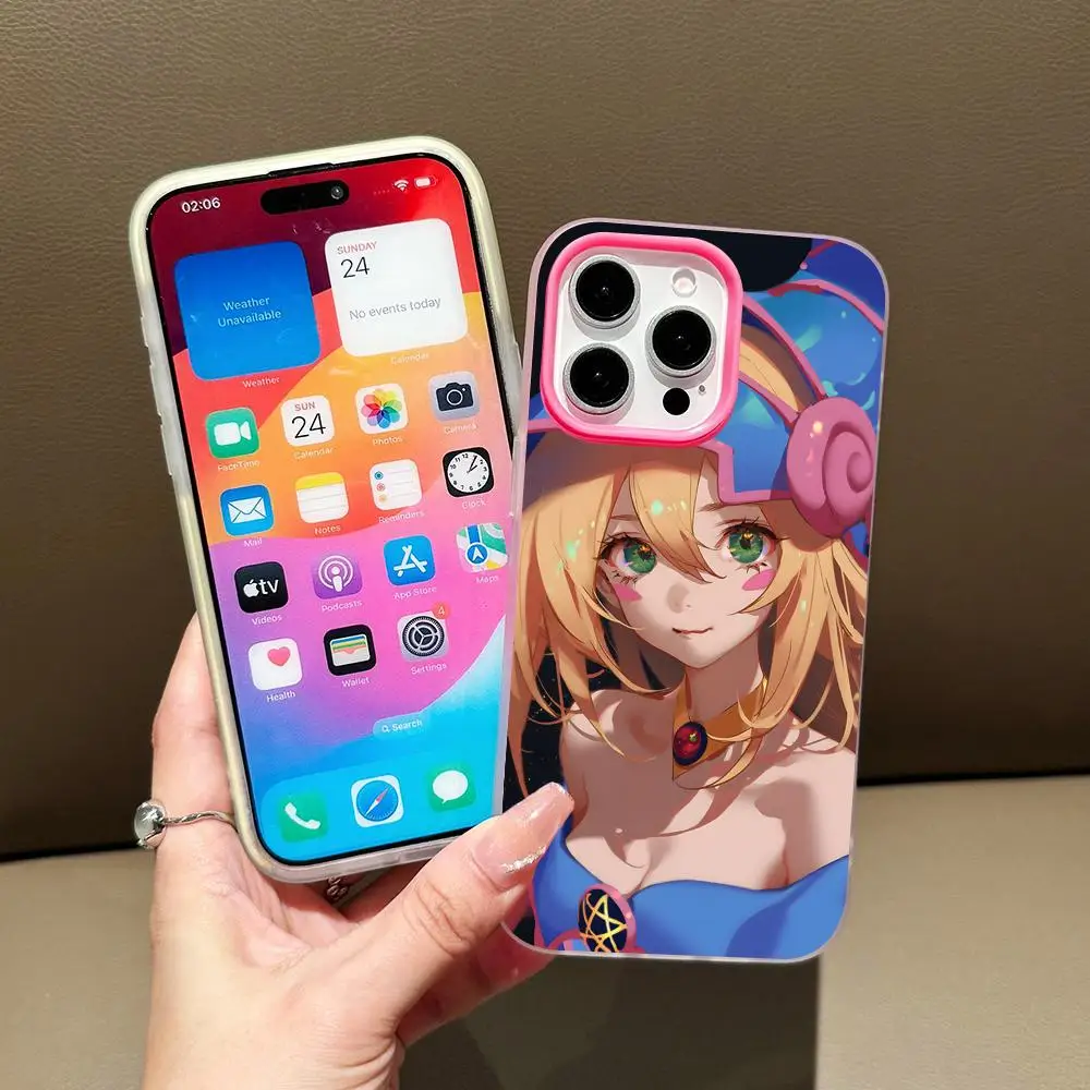 Funda para Teléfono Yugioh Magician Valkyria para iPhone 17 16 15 14 13 12 11 Air Pro Max Plus, Doble Capa de Gelatina, Color Rojo Rosa