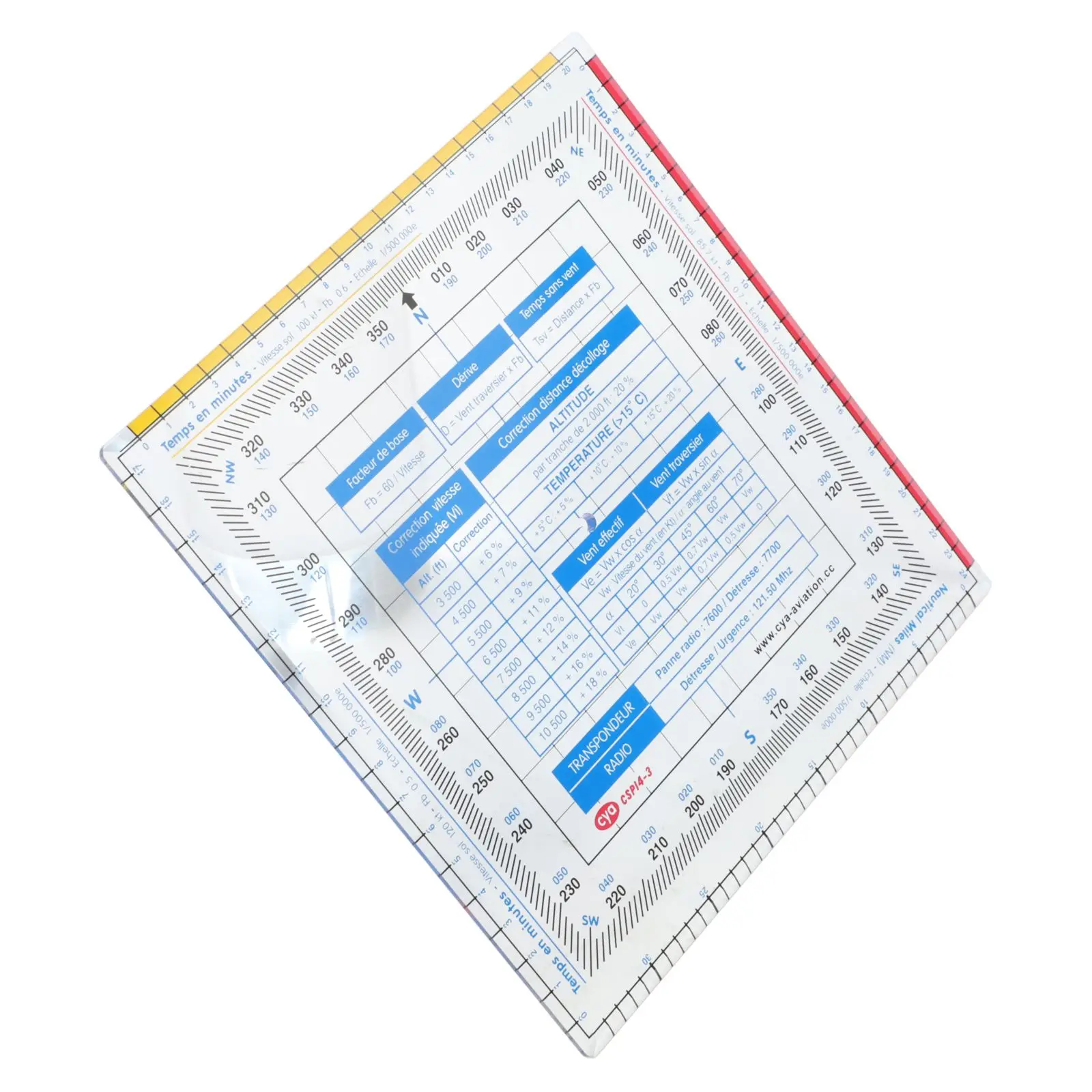 

1pc Map Protractor Flight Ruler Aviation Navigation Ruler Calibration Accuracy Square Vector Flying Ruler For Draw Arcs