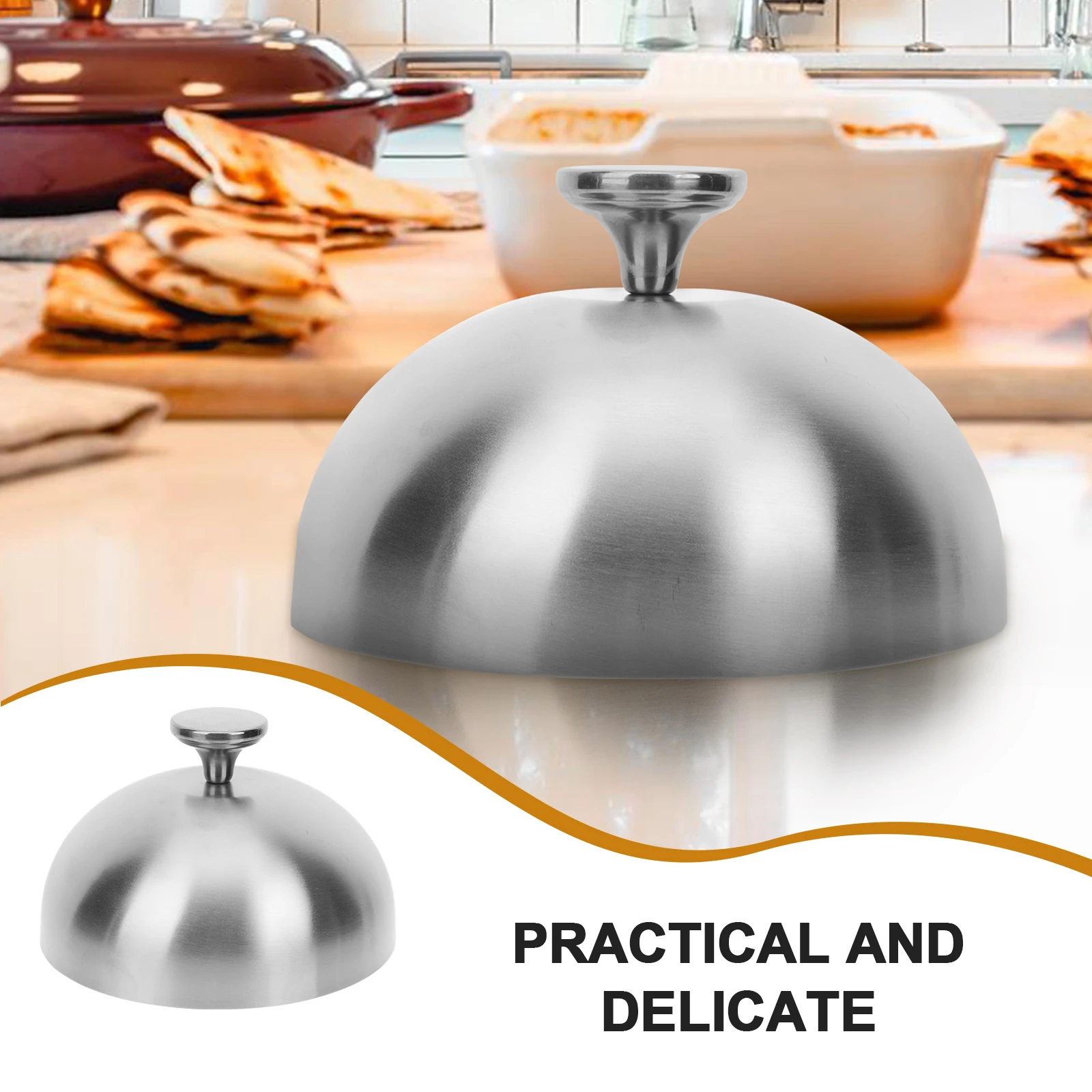 

Food Cover Stainless Steel Oil-Proof Vegetable Lid Grease Splatter Guard Anti-Splash Dome for Home Restaurant Hotel Use
