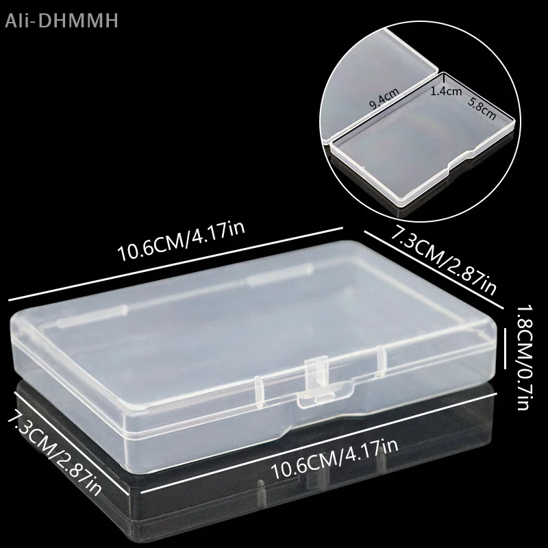10Pcs Plastic Box Rectangular Flat Box Stationery Storage Boxes Fishing Gear Jewelry Packaging Boxes