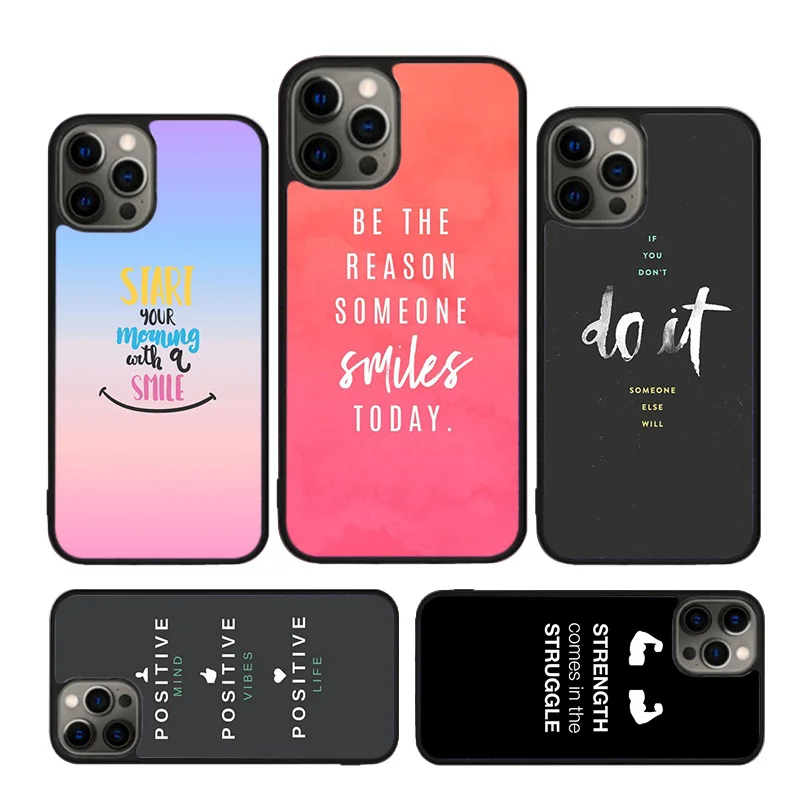 Autumu Positive Good Vibe Quote Phone Case For iPhone 16 15 13 14 11 12 Pro Max Max 6 7 8 Plus SE 2020 14 Back Cover