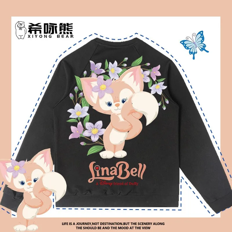 

Disney Linabelle Co-branded Hoodie Women's Crewneck Loose Oversize Trend Girl's Coat Clothes