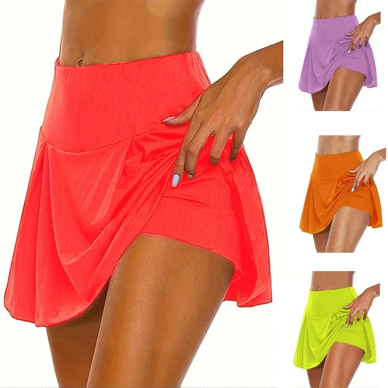 Chic High-Waist Skort - Breathable Quick-Dry Fabric - Ideal for Yoga  Running  Sports - Womens Versatile Athletic Wear