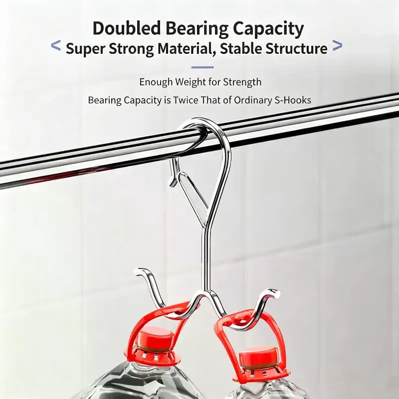 Double Wall Mount Hooks with Buckle 1/5/10Pcs Heavy Duty Strong Hangers for Clothes Towels Entryway Bathroom