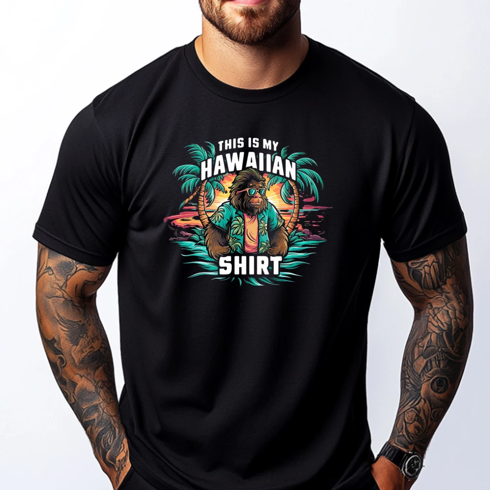 

This Is My Hawaiian Shirt Tropical Bigfoot Party Hawaii Brand Clothing Mens Camisas De Hombre Korean