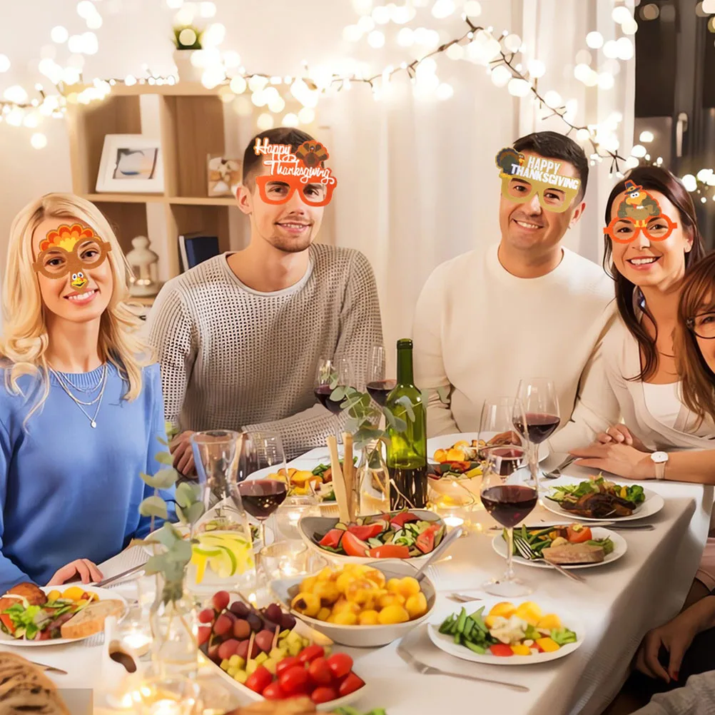 

9pcs Turkey Glasses Frames Decorative Eyewear Thanksgiving Party Supplies Photo PropsFunny Costume Accessories Glasses