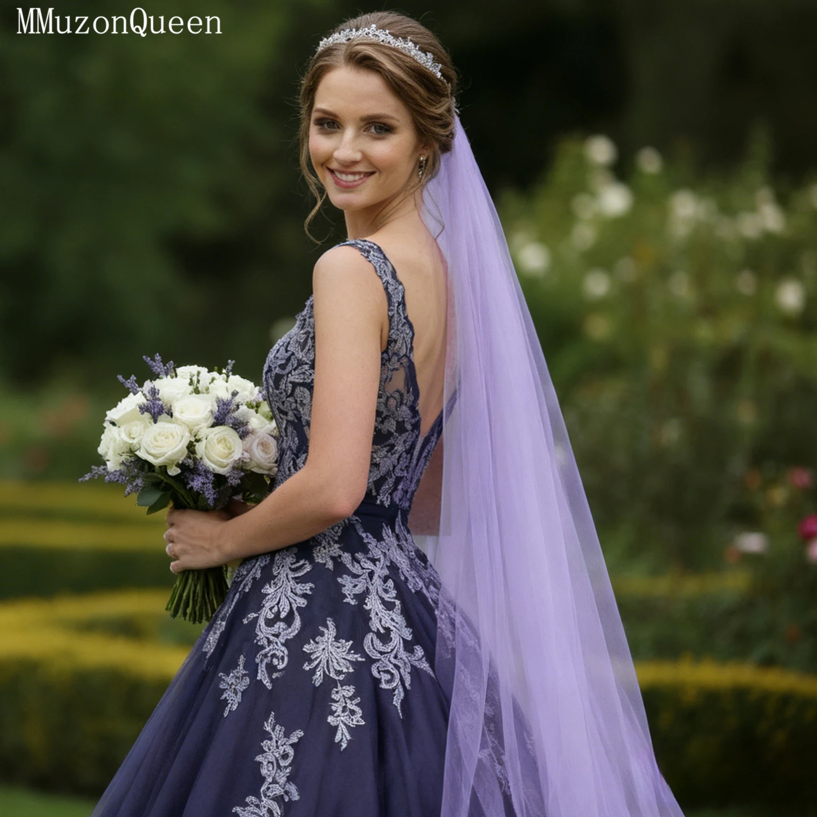 

Свадебная фата TOPQUEE Velo De Novias Catedral, фиолетовая, простая, 1 слой, свадебные аксессуары, безопасный выбор, с возможностью индивидуального заказа, M92