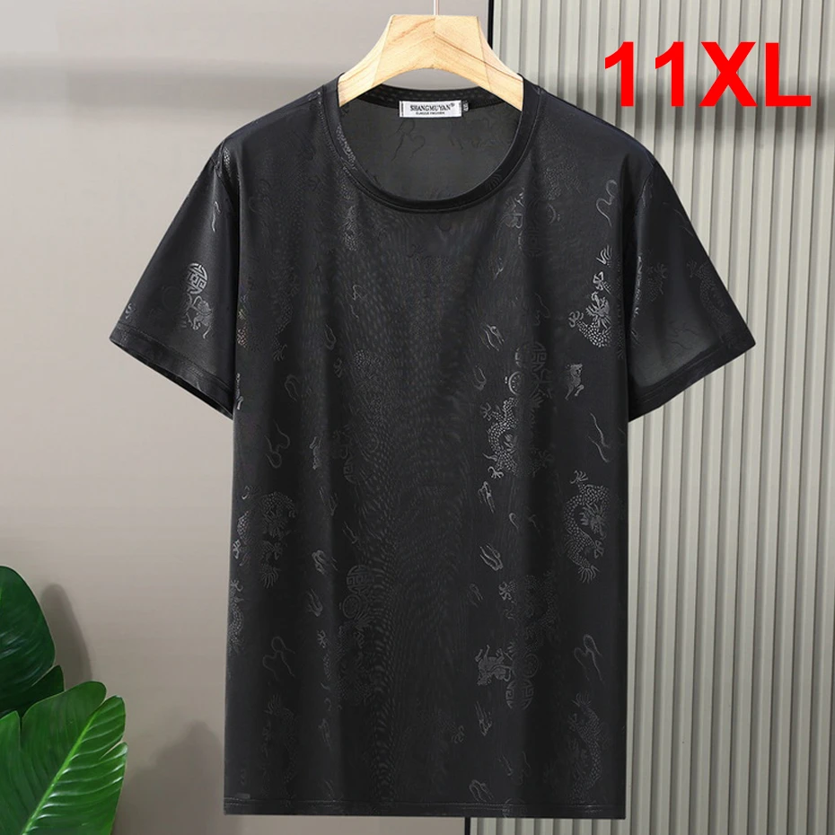 

Summer Cool T-shirt Men Plus Size 10XL 11XL Fashion Casual Dragon 3D Print Tshirt Male Short Sleeve Tops Tees Big Size 10XL