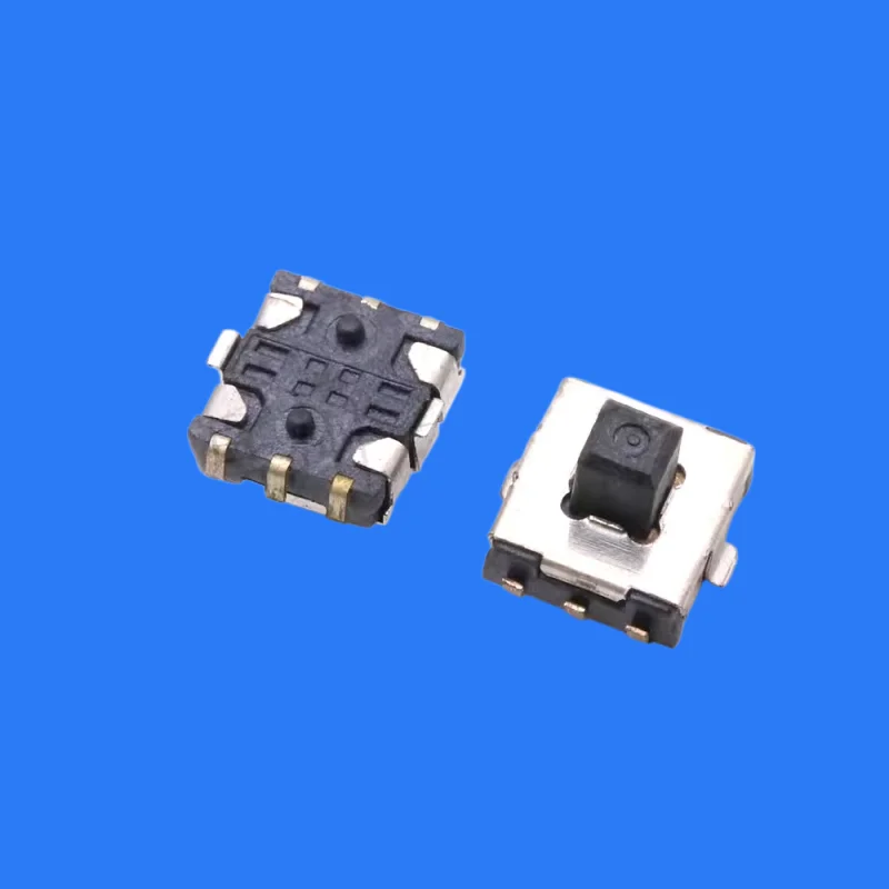 100pcs/ FT-004 7*7 square five-way switch square head 6-pin U-shaped rocker with 2 fixed column patch type mobile phone navigati