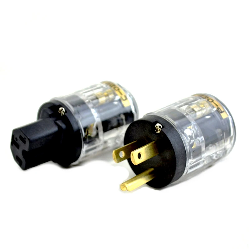 Oyaide Gold-Plated/Rhodium Plated P-029 US AC Power Plug Connector Wiht C029 IEC Adapter