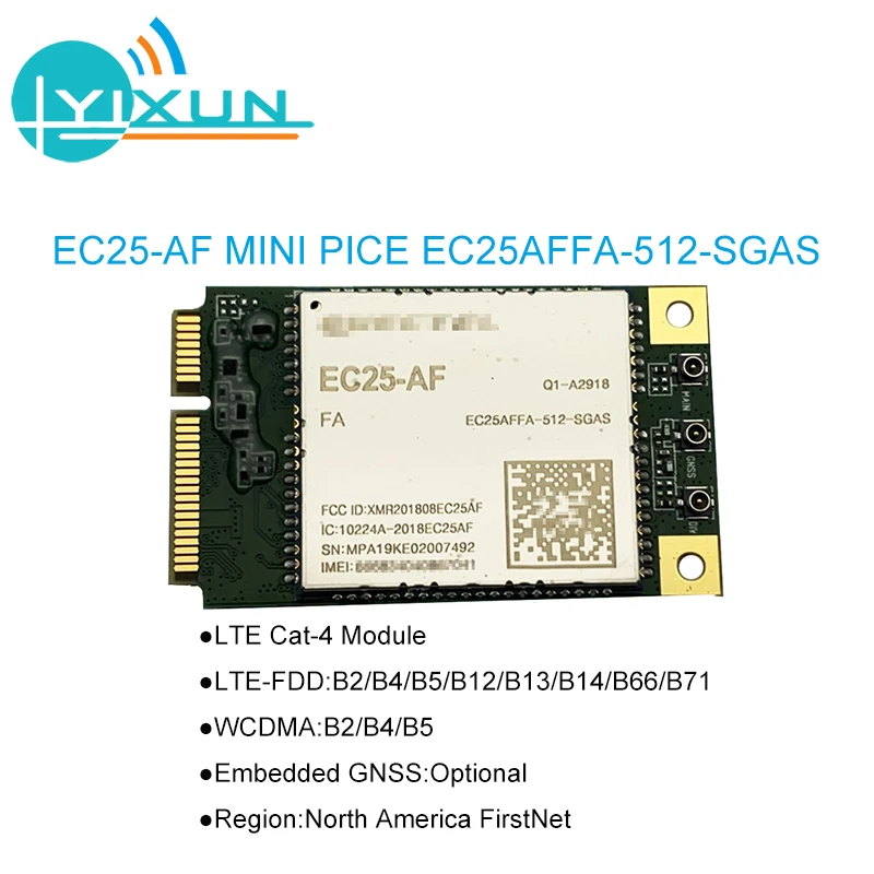 Quectel EC25-AF EC25AFFA-512-SGAS Mini Pcie B2/B4/B5/B12/B13/B14/B66/B71 FDD-LTE/TDD-LTD CAT4 Module for North America FirstNet