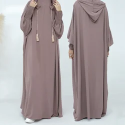 Vestido muçulmano com capuz para mulheres, Eid Abaya, Ramadan Hijab marroquino, vestidos borla, kaftan africano, túnica longa árabe, 2021