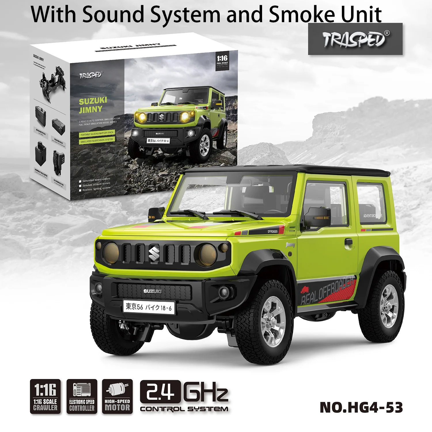 HG 1/16 4x3 RC Crawler Car Remote Control Finished Model RTR Off-road Vehicle Light Sound Smoke Gift for Boys Toys TH23067