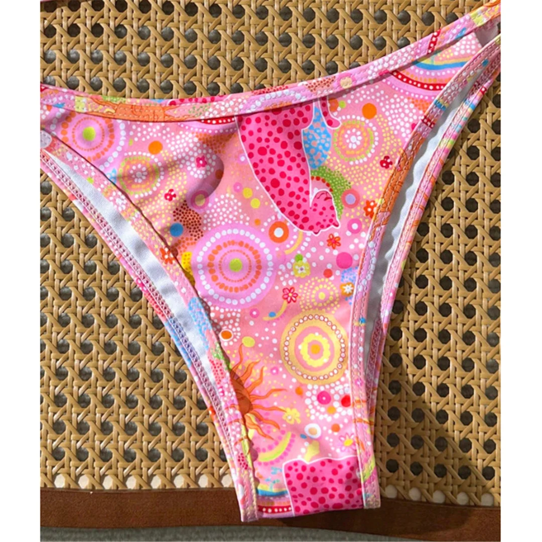 S - XL Bedruckter brasilianischer Bikini, Damen-Badeanzug, zweiteiliges Bikini-Set, Badeanzug mit hohem Beinausschnitt, Badebekleidung, Schwimmanzug V8179 – Detail 9