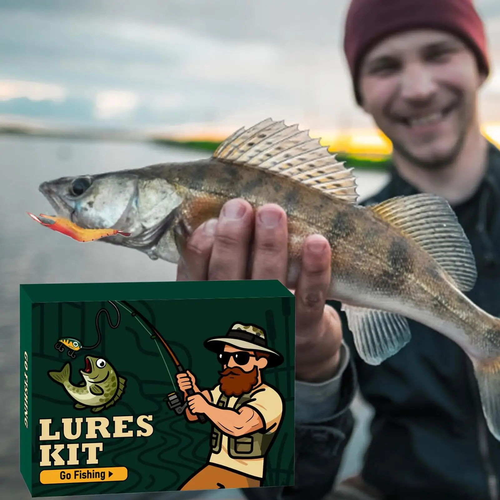 

Рыболовные снасти, Адвент, 24-дневные забавные праздничные аксессуары для рыбы, комплект рыболовных приманок, рождественский календарь для взрослых, рыболовников, мальчиков, рыбаков