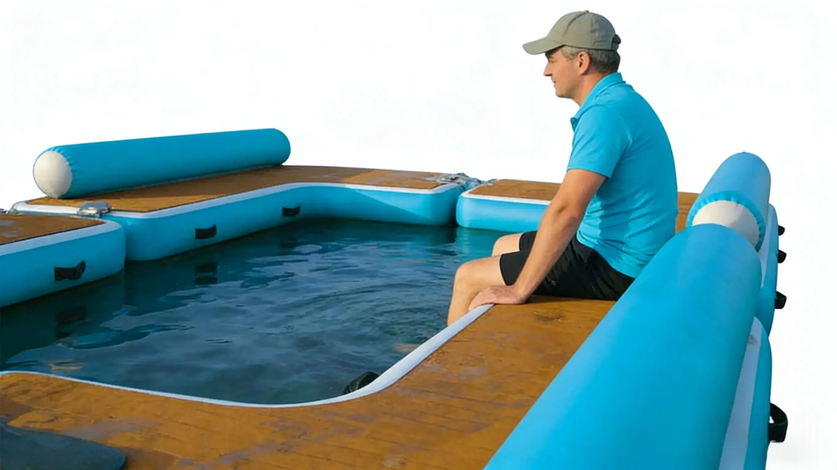 Newly Upgraded DST Commercial Grade PVC Modular Inflatable Floating Bridge Outdoor Central Pool Lake Floating Bridge 100-500k