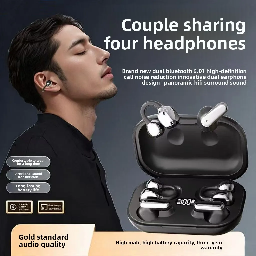 Wireless Bluetooth Earbuds Ultra-Edition Stereo With Bluetooth 6.0 Type-C 36g Lightweight Sweat-proof For Running Gym Travel