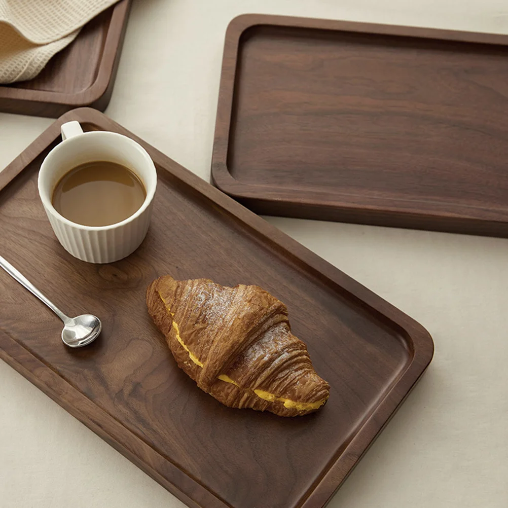 

1 Piece Japanese Wooden Tray 35.5x24cm Smooth Cafe Kitchen Living Room Birthday Party Serving Trays Decorative Plates