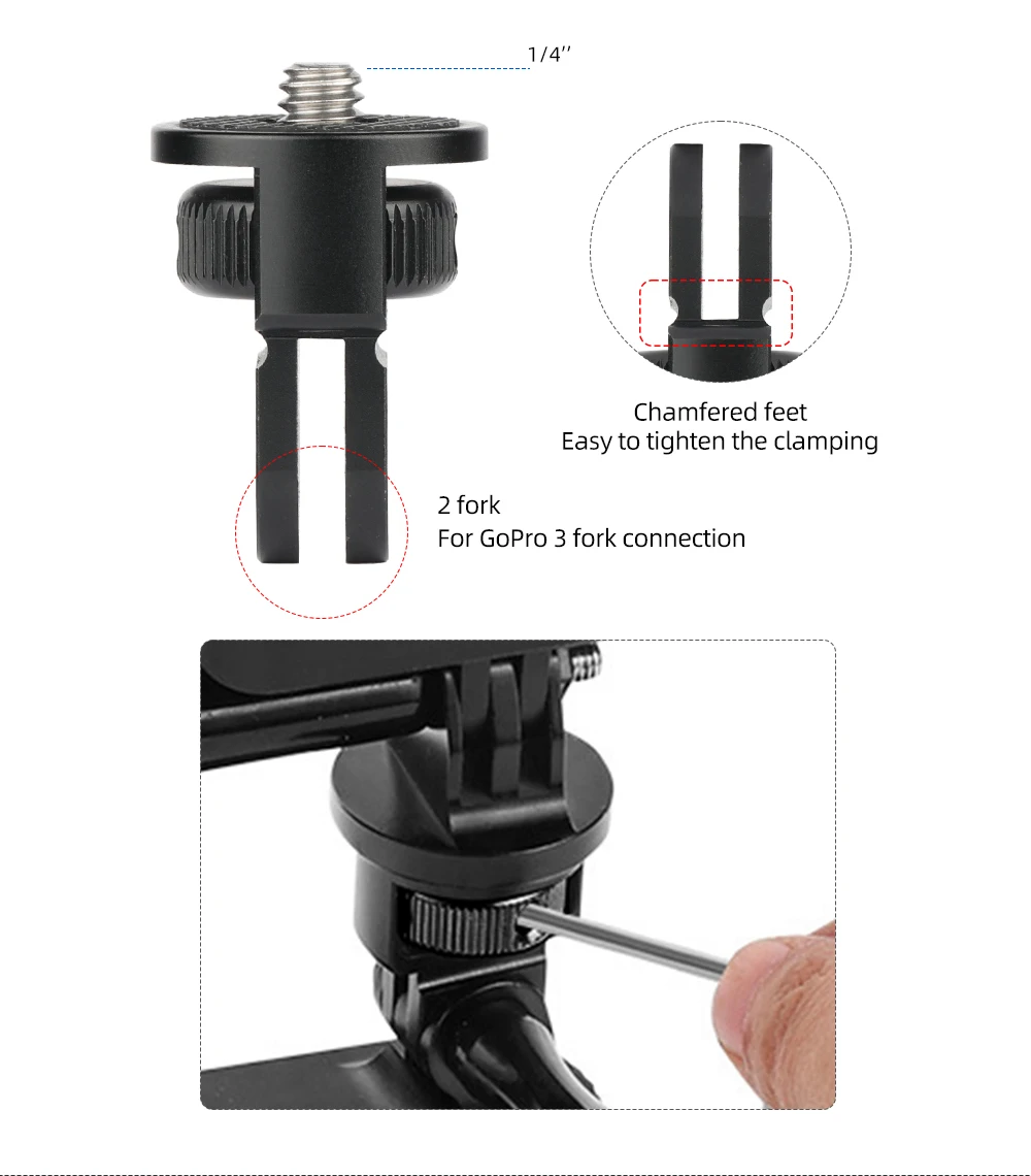Deemount Fahrrad Sattel Schiene Mount Adapter Rücklicht Halterung MTB Fahrrad Sattelstütze Basis Halter Passt Rücklicht Gopro Sport Kamera – Detail 9