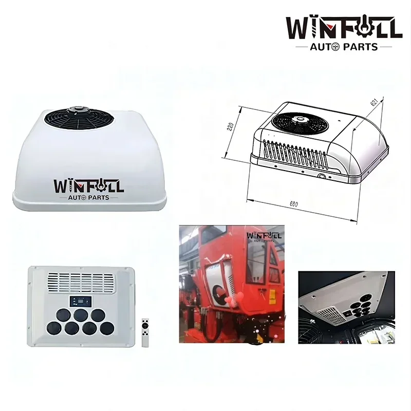 2025All In One Roof Top y acondicionador vertical Auto Truck Tractor todo en uno verticalmente 24v aire acondicionado