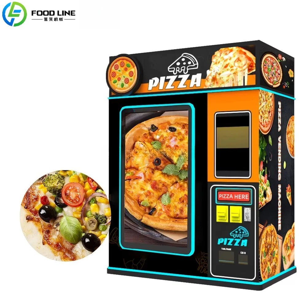 FOODLINE Hospital Public Area Pizza Vending Cabinet Stable Freezing Multi Payment Hot Pizza Dispenser
