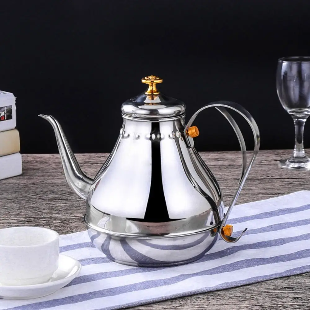 Stainless Steel Water Kettles With Infuser Filter 1.8L/1.2L Long Mouth Pot Water Container Green Oolong Tea Jug