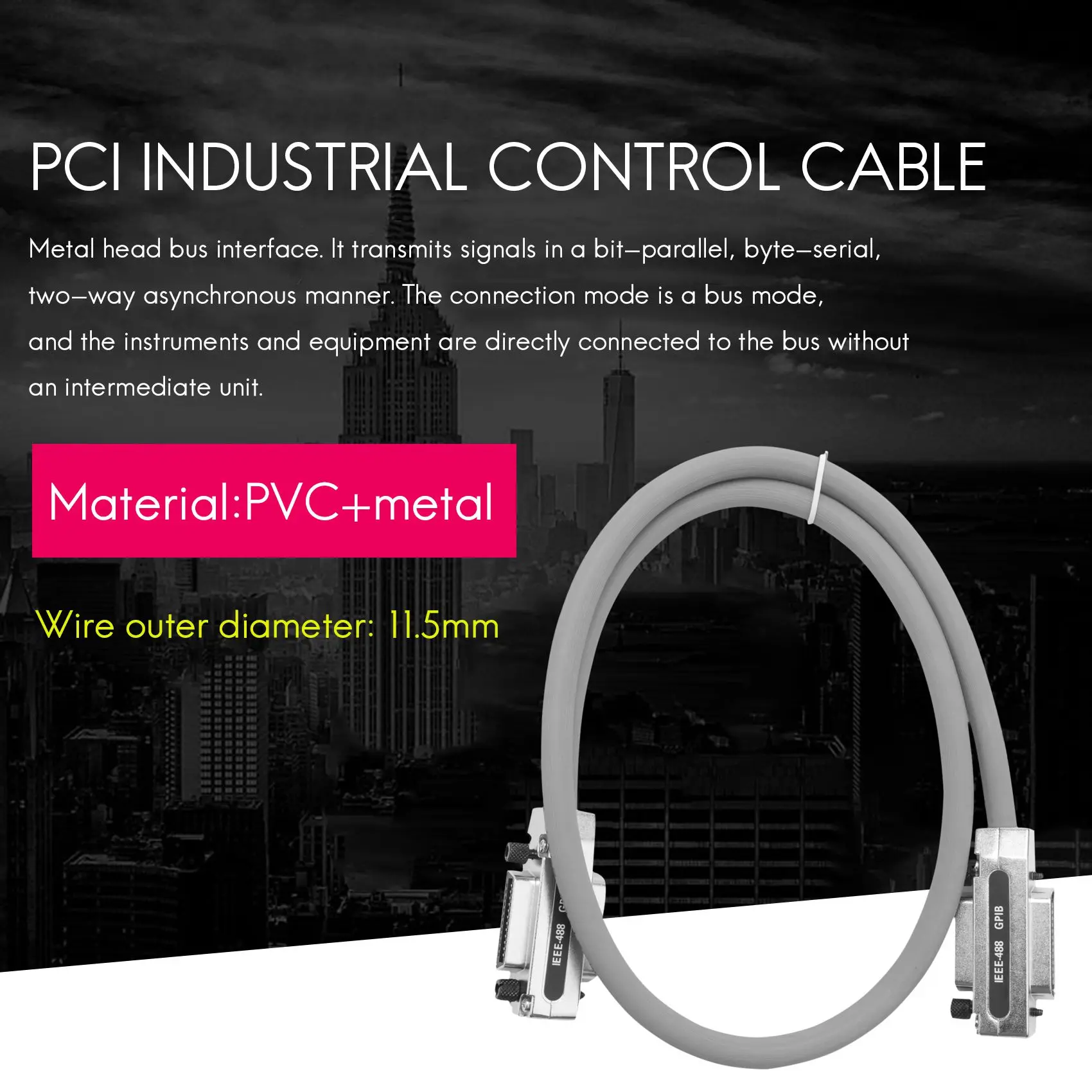 A17G 1M IE488 Gpib Data Cable Industrial-Grade Communication Transmission Cable Terminal Pci Industrial Control Cable