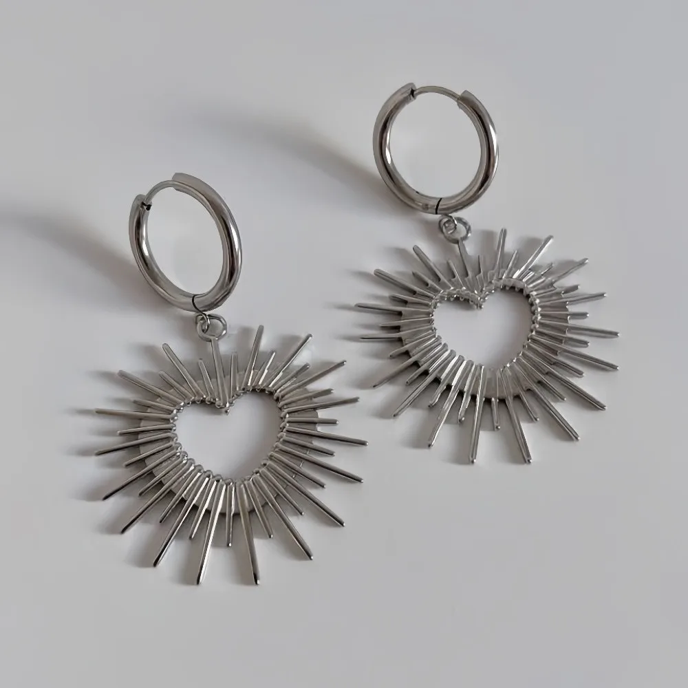 Spiked Heart Earrin… - image