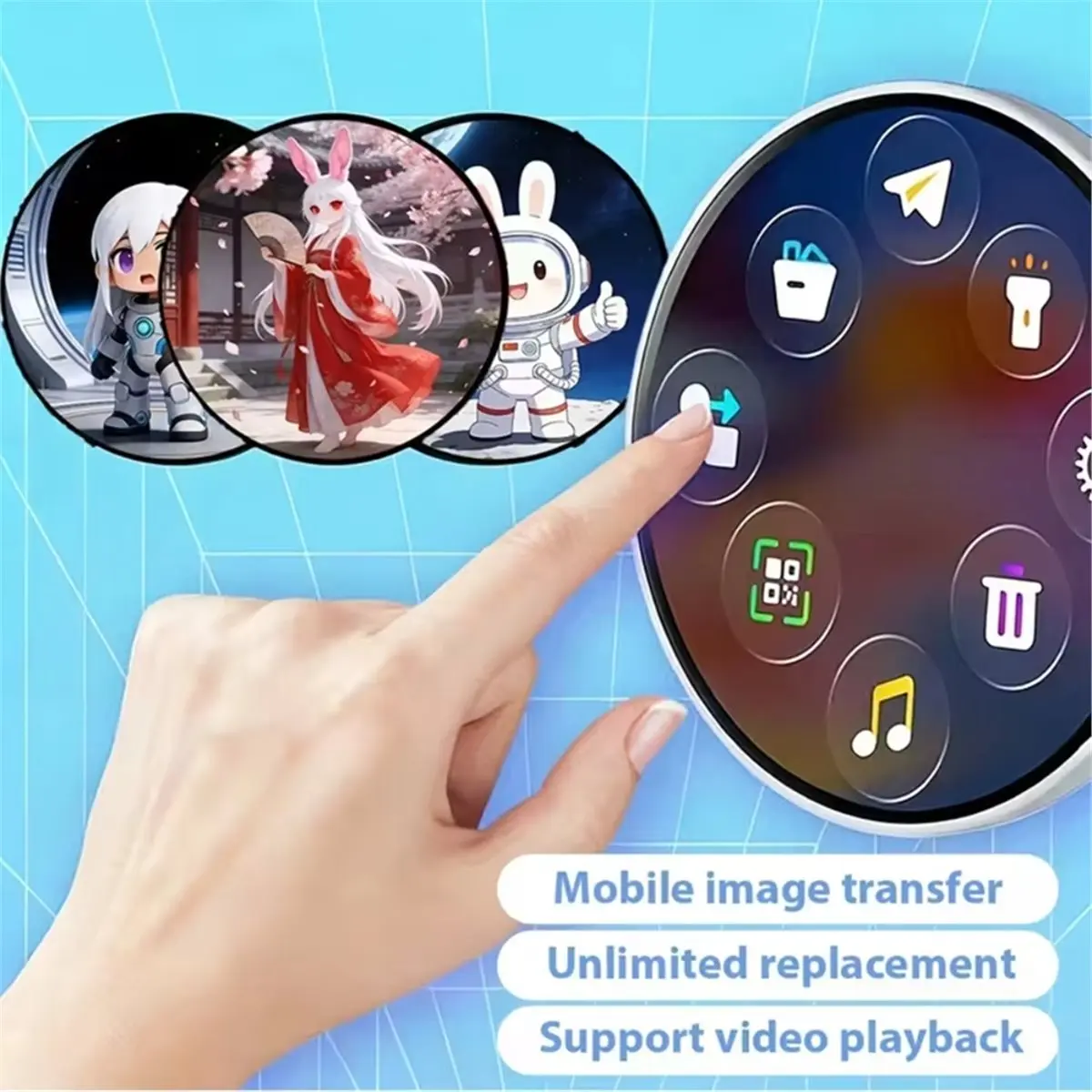 Smart LED Digital Display Badges Pixel Screen Anime Pin for Backpack Photo Video Name Tag Display Electronic Gift