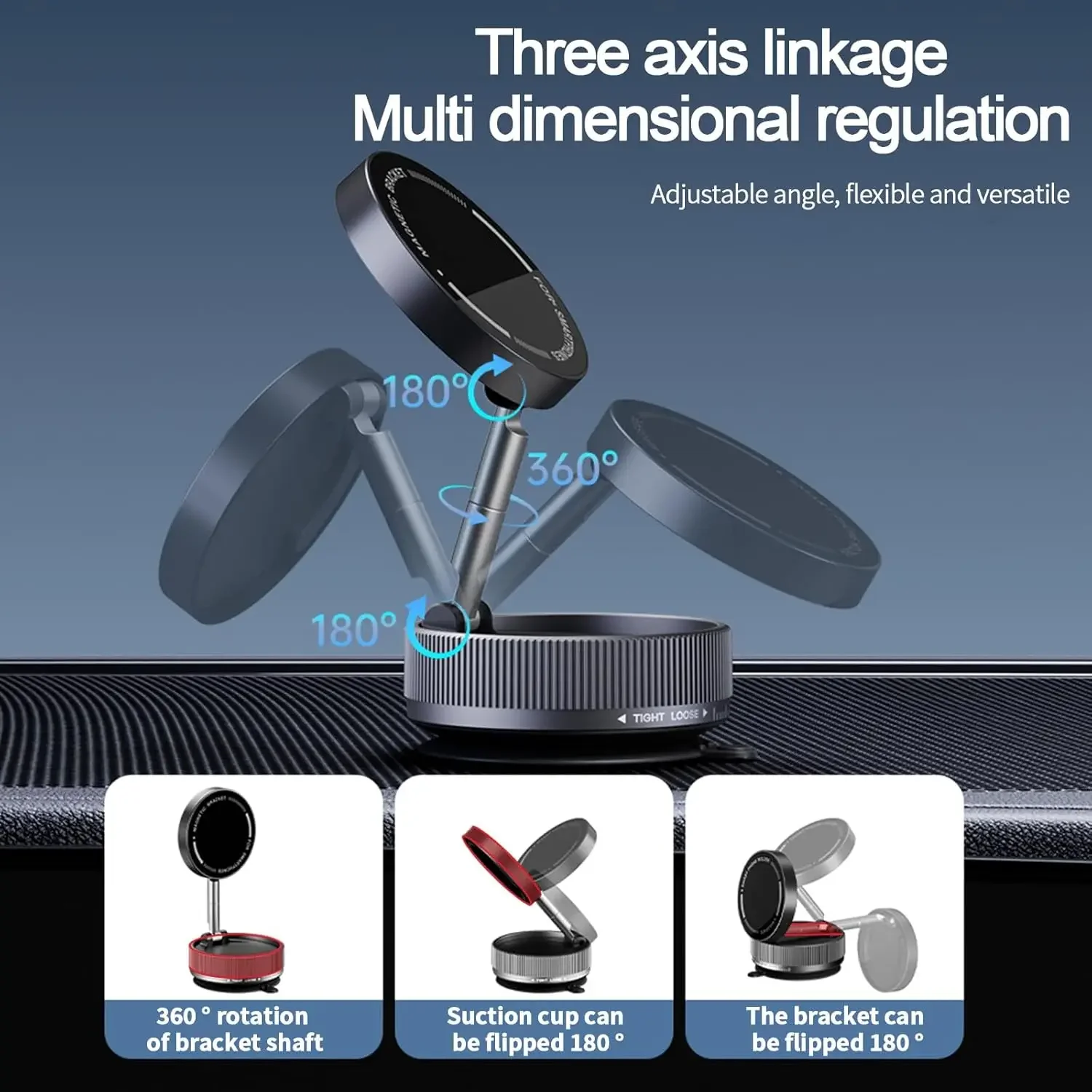 Vacuum Magnetic Car Phone Holder Foldable Suction Cup Kitchen Mirro Gym Bath Shower for Iphone 16 15 14 13 12 11 Pro Max Samsung