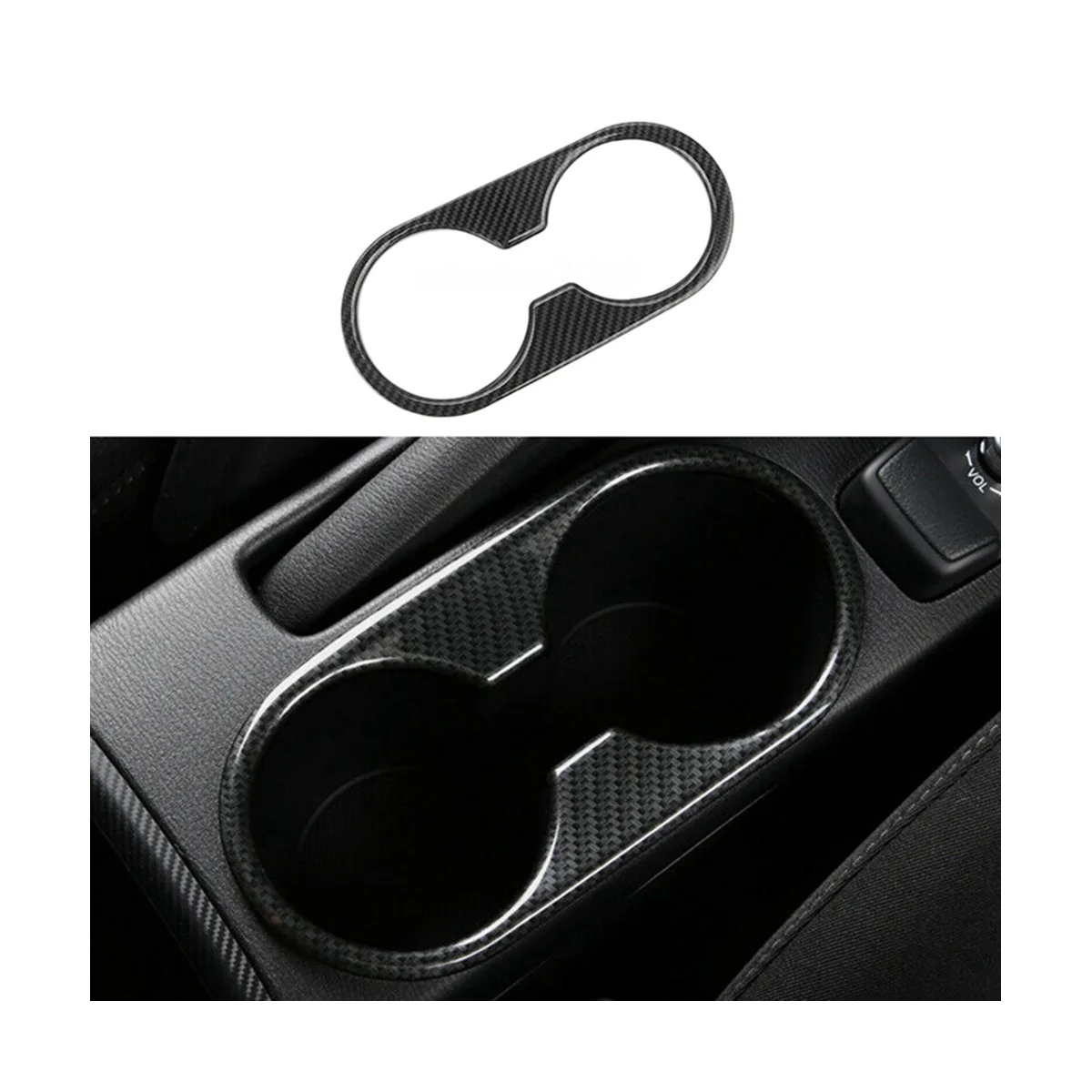 5X Carbon Fiber Style ABS Central Console Water Cup Holder Panel Cover Trim for Mazda CX-3 CX3 2017 2018