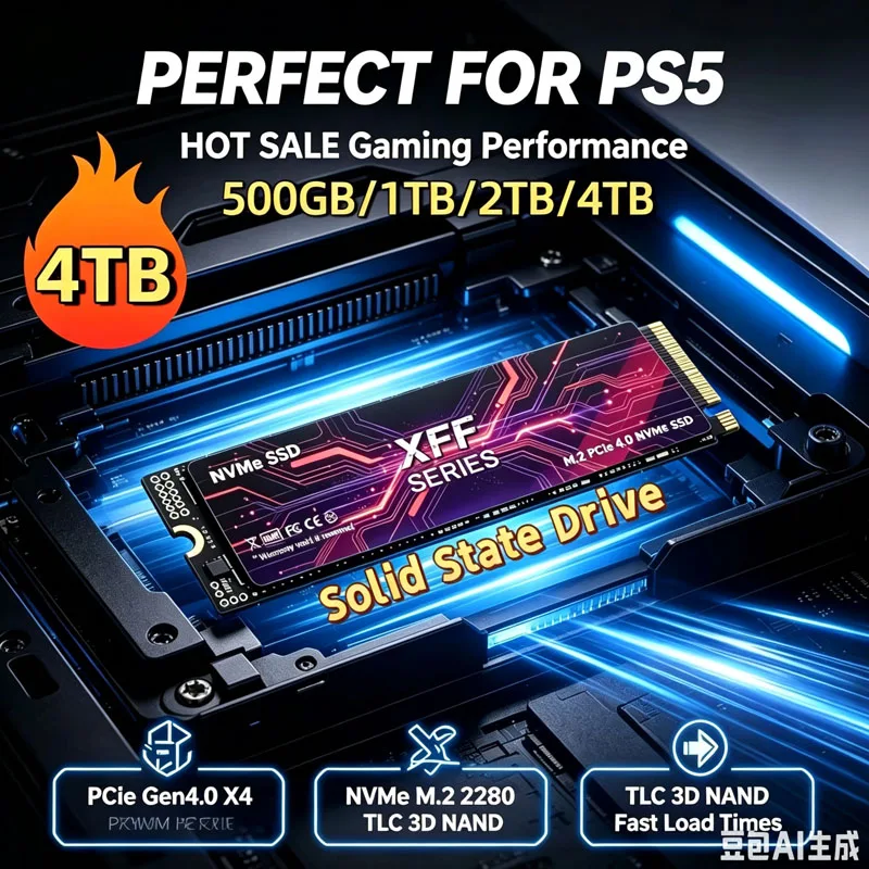 XFF SSD NVMe M2 PCIe4.0 NVMe SSD 1TB 2TB PCIe4.0 500g 4TB Hard Drive Hard Drives Hdd Disk Hd for Laptop Desktop PS4 PS5