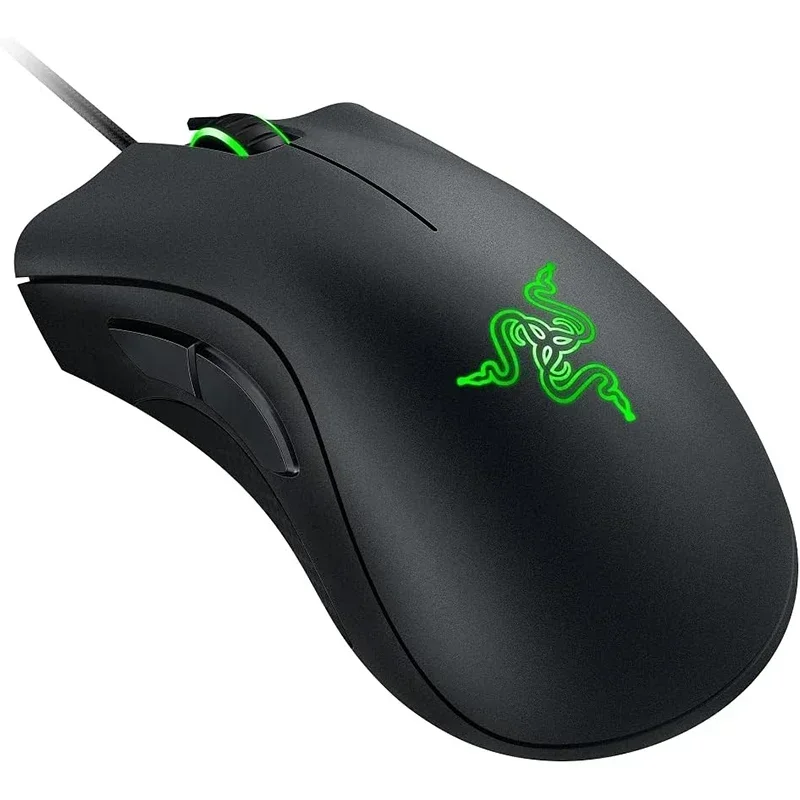 ماوس ألعاب سلكي أساسي من Razer DeathAdder / ماوس سلكي 6400 ديسيبل متوحد الخواص 5 أزرار مستقلة لألعاب الكمبيوتر المحمول بدون إصدار للسائق #1