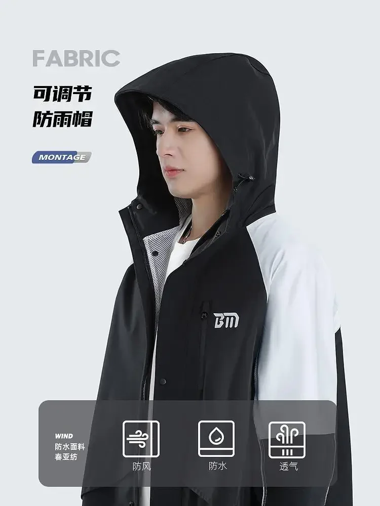 Thick Rainstorm Proof Long Raincoat Women Men Waterproof Motorcycle Rain Poncho Travel Hiking Camping Rain Gear Single Rainwear
