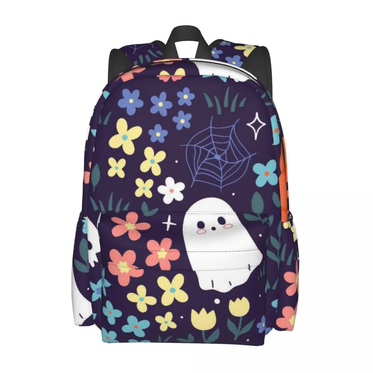 Pumpkin Ghost Pattern Halloween Large Capacity Student Bookbag Casual Fashion Backpack Schoolbag Lightweight Travel Bag