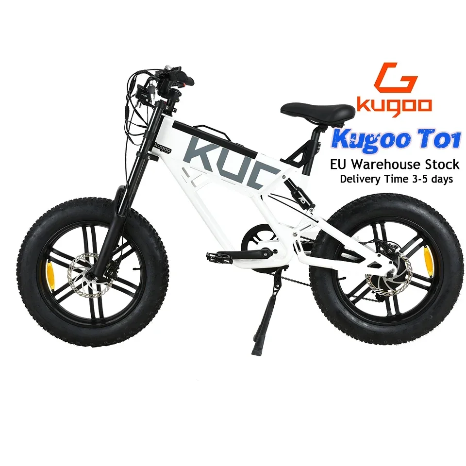 Kugoo T01 EU Warehouse Free Shipping Electric 20 inch Off Road Tires Mountain Bicycle High Speed 38km/h Fast Folding Ebike