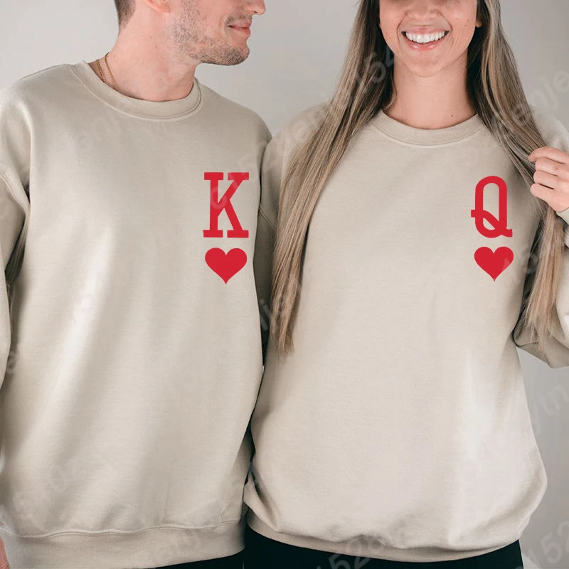 Matching Sweatshirt For Couples, King And Queen Sweatshirt,Funny Valentine Matching Outfits For Couples, Anniversary Pullovers