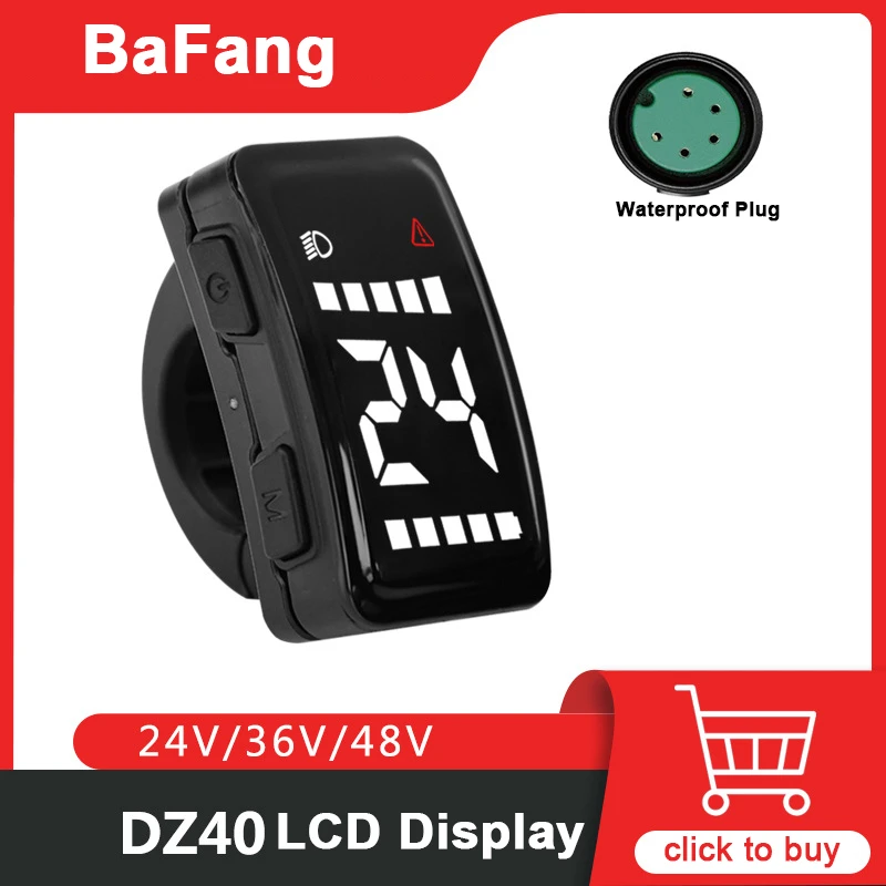 BaFang DZ40-UART Intelligence LCD Display Computer 5Pin Waterproof Plug,24V/36V/48V,For BaFang Mid Central Motor BBS01/02,BBSHD