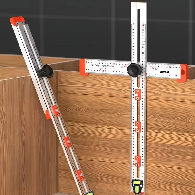 4-in-1-Bohrpositionierungslineal, Mehrwinkel-Mess lineal, t-Quadrat-Lineal Holz bearbeitungs lineal, Schrankloch-Bohr schablone