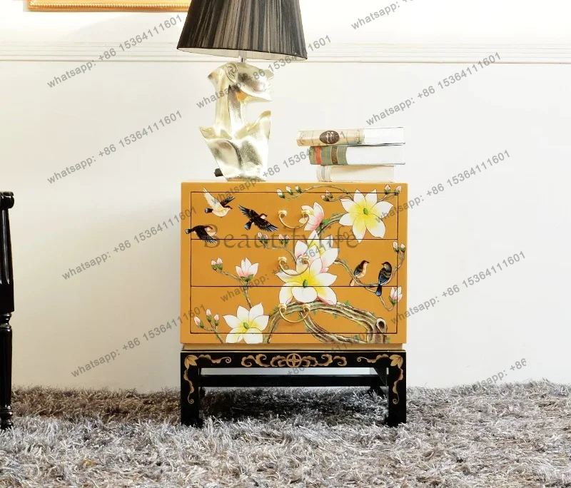 

Painted bedside simple modern new Chinese storage corner cabinet decorative cabinet