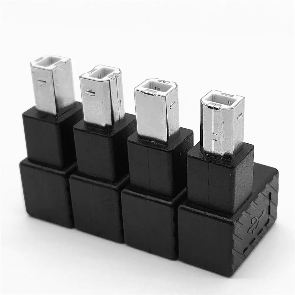 Latest UP/Down Left/Right Angled 90° USB 2.0 B Type Male to Female Extension Adapter for Printer Scanner Converter