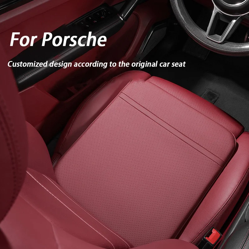 For Porsche Cayenne 911 All Serie Car Seat Cushion Four Seasons General Non-Slip Comfortable Breathable Original Leather Texture