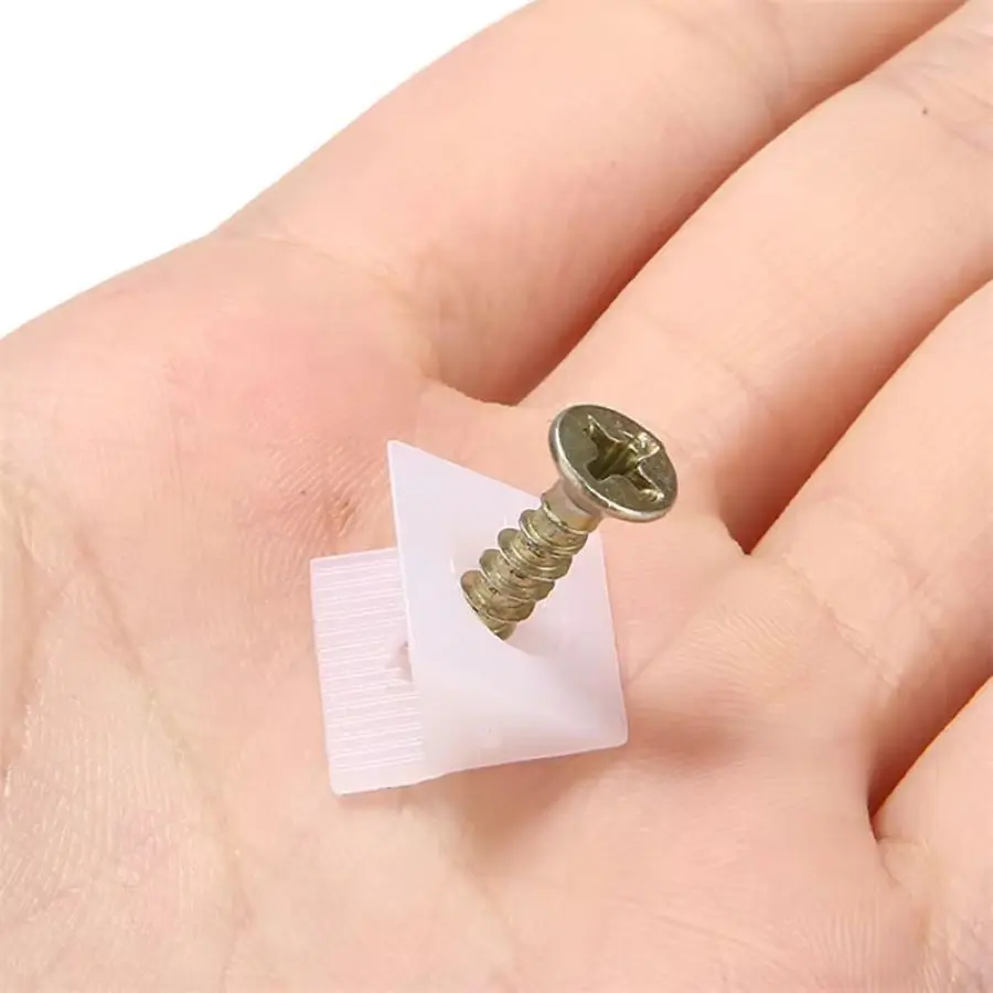 50/100pcs Furniture Chest Drawer Bottom Repair Fixing Mending Wedges Drawer Angle Code Bracket Fastener with Screws view 5