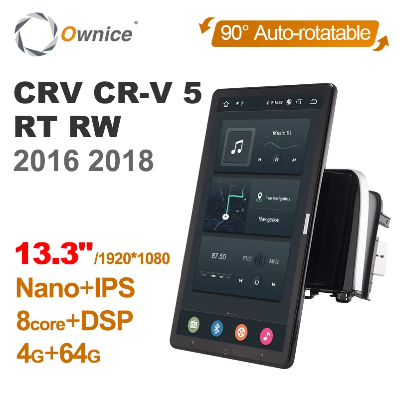 

13.3 Inch Ownice 1Din Android 12.0 Car Radio 360 Panorama for Honda CRV CR-V 5 RT RW 2016 2018 Auto Audio SPDIF 4G LTE NO DVD