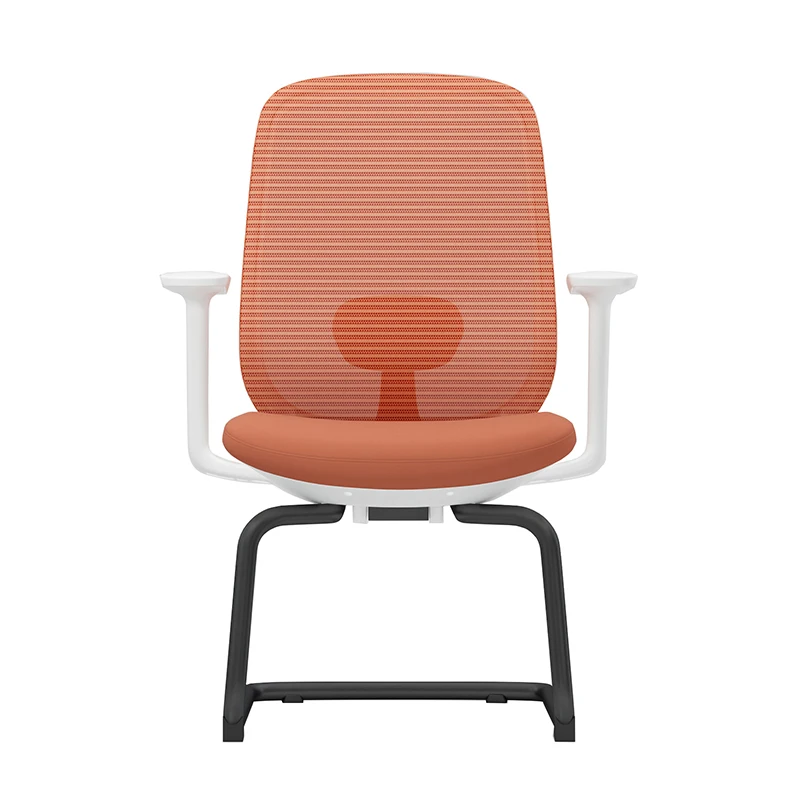 

Mid-back Mesh Visitor Office Chair Ergonomic Adjust Lumbar Support Meeting Chair Without Wheels