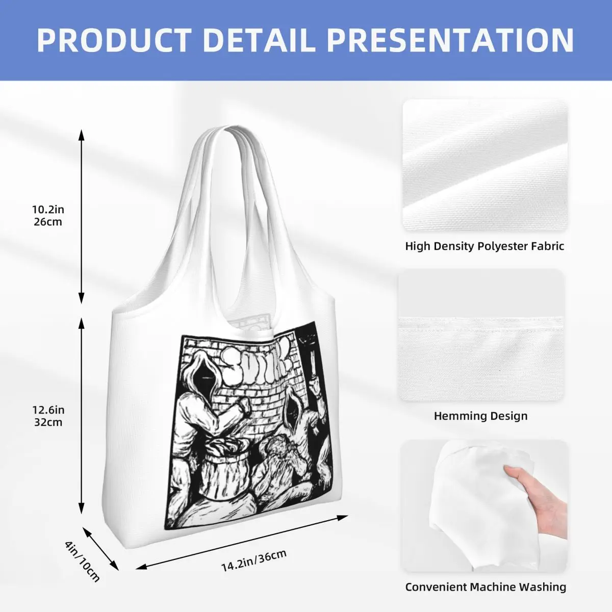 Silent Shadows Of Fear Large Capacity Canvas Tote Bag Single Shoulder Work Commute Bag For Women Eco-Friendly Shopping Bag