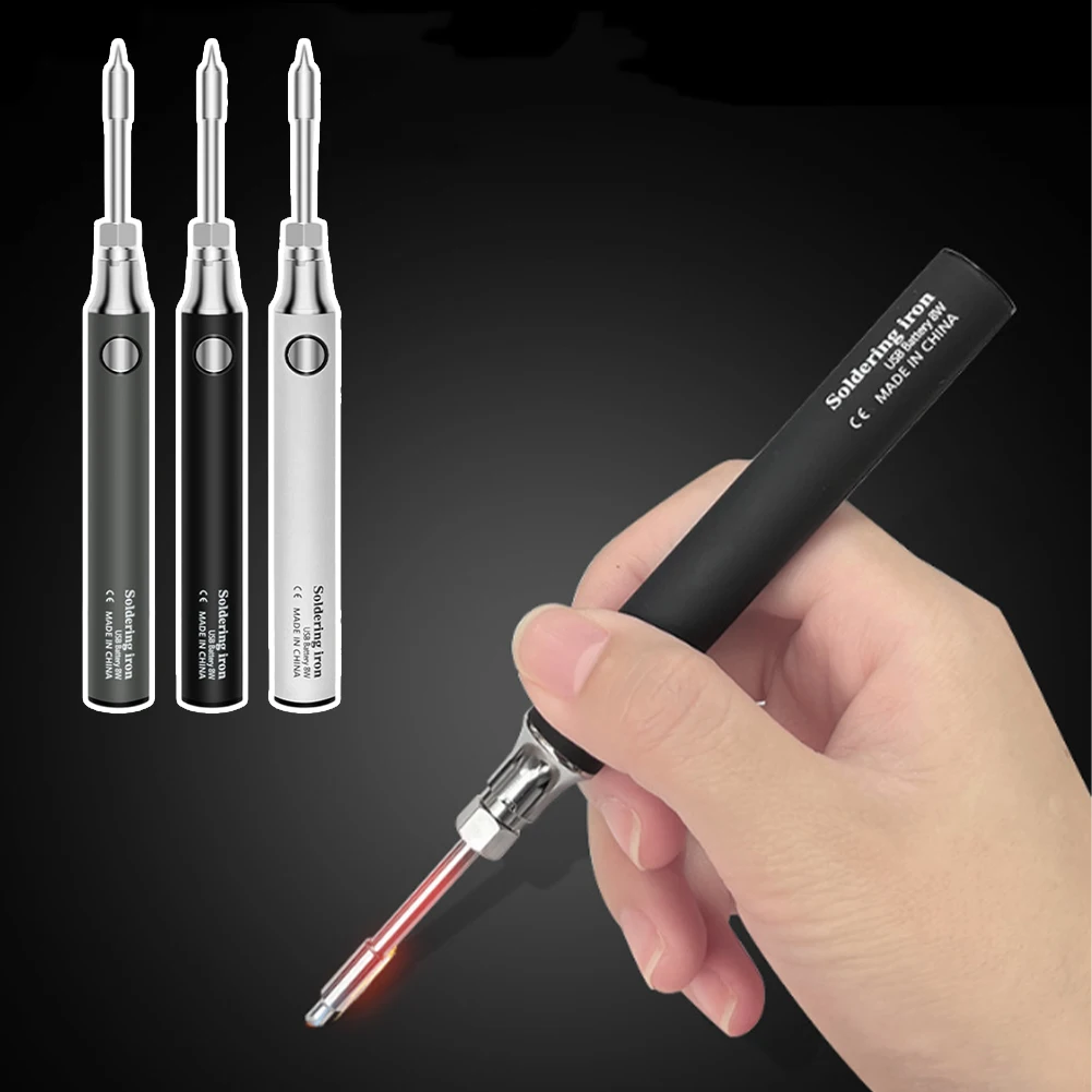 Mini Soldering Iron Kit With Adjustable Temperature USB Rechargeable 330-450°C Adjustable Heat  For DIY And Repairs