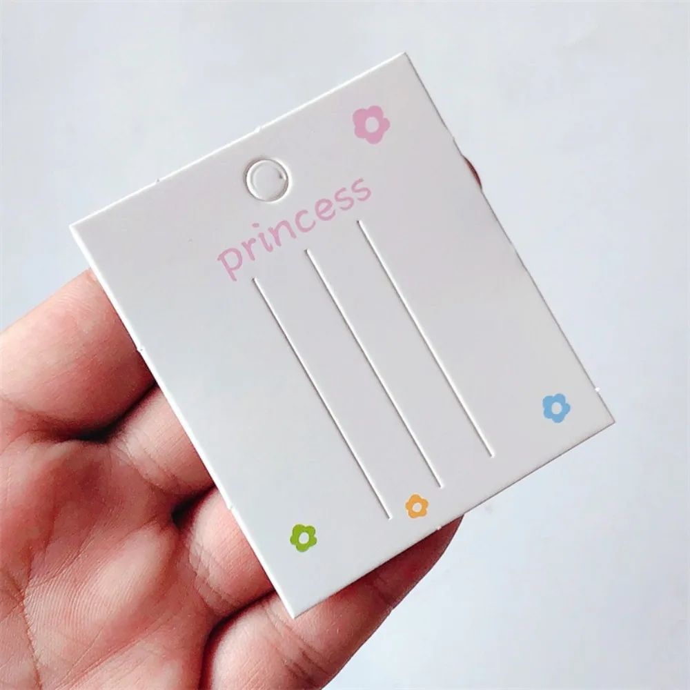 

100pcs/set Paper Hairpin Display Card Blank Design White Jewelry Display Card Cute Printed Hair Clip Card Retail Labeling